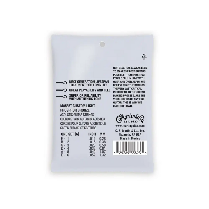 Carica immagine in Galleria Viewer, MARTIN MA535T AUTHENTIC LIFESPAN 2.0 CUSTOM LIGHT PHOSPHOR BRONZE 11-52
