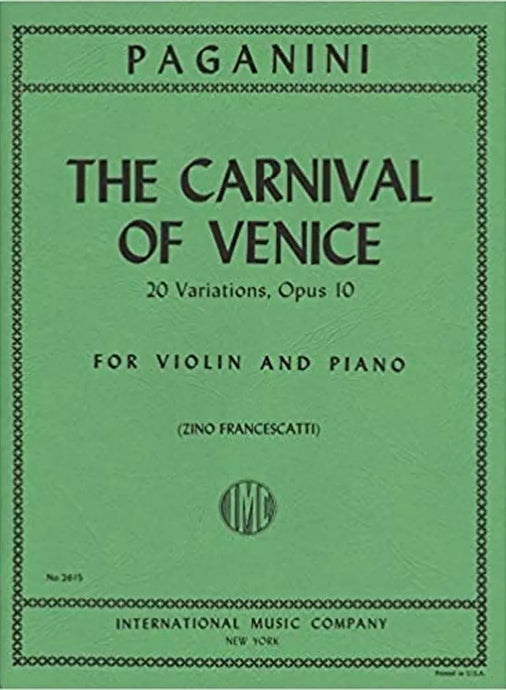 PAGANINI - The Carnival of Venice 20 Variations op.10