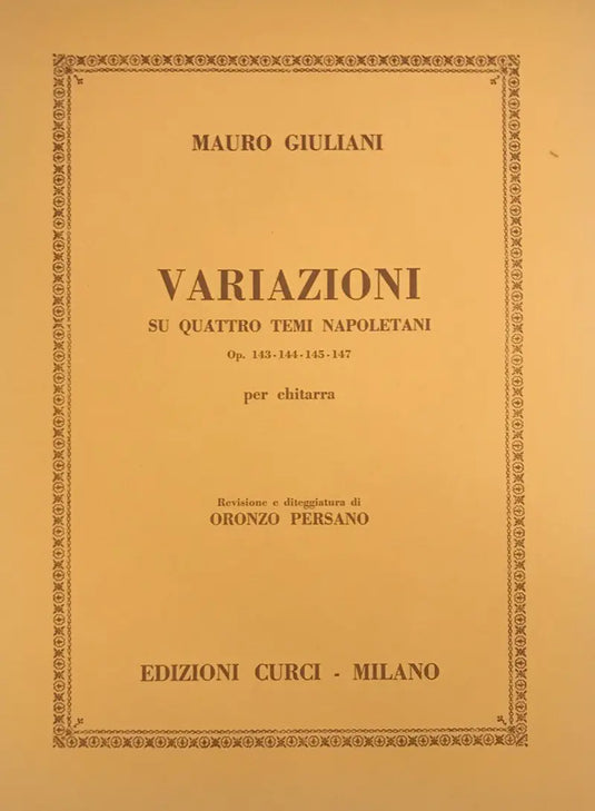 GIULIANI - Variazioni su 4 Temi Napoletani