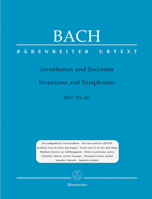 BACH - INVENZIONI A DUE E TRE VOCI - Inventionen und Sinfonien