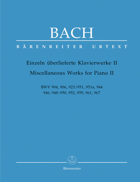 BACH - MISCELLANEOUS WORKS FOR PIANO 2 - BWV 904 - 906 - 923/951 - 951a - 944 - 946 - 948-950 - 952 - 959 - 961 - 967