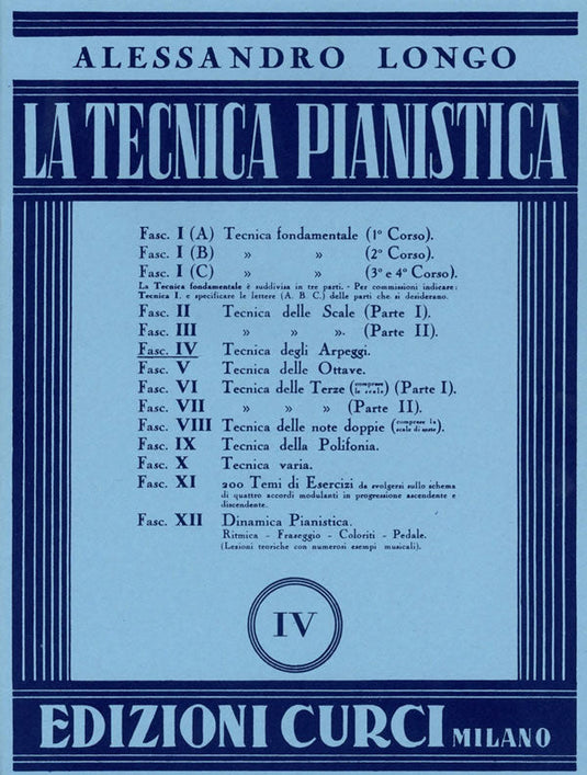 LONGO - LA TECNICA PIANISTICA IV