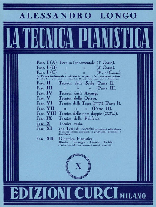 LONGO - LA TECNICA PIANISTICA X