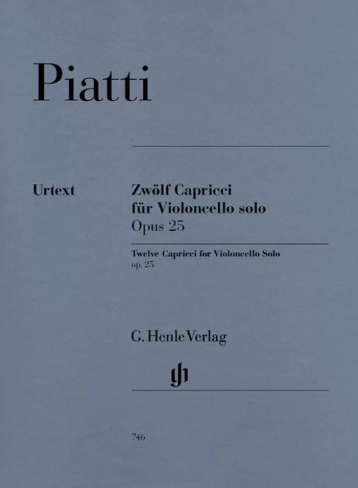 PIATTI - Twelve Capricci For Violoncello Solo Op. 25