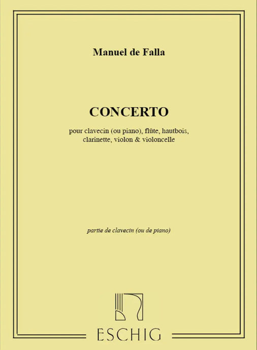 DE FALLA - Concerto - Parte del clavicembalo o pianoforte