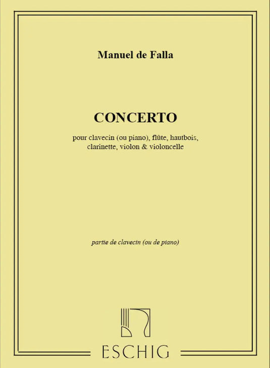 DE FALLA - Concerto - Parte del clavicembalo o pianoforte