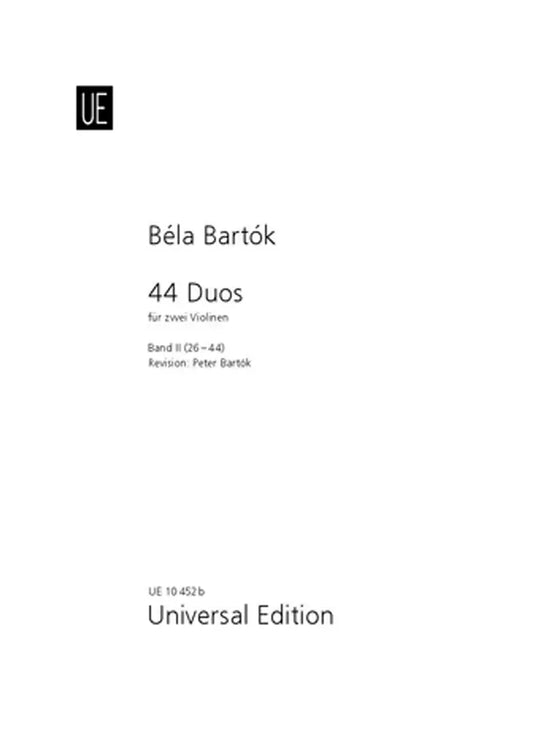 BARTÓK - 44 Duos for 2 Violins - Band 2
