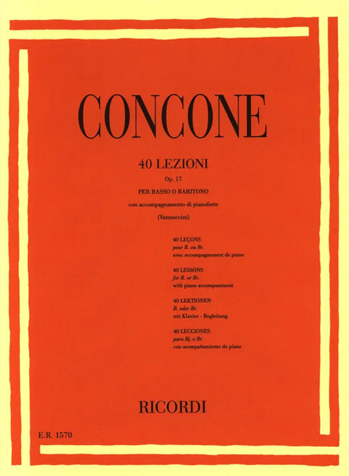 CONCONE - 40 LEZIONI Op. 17 (per Basso o Baritono)