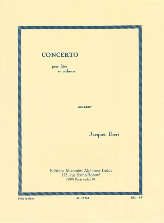 IBERT - Concerto pour flute et orchestre (Flauto e Piano)