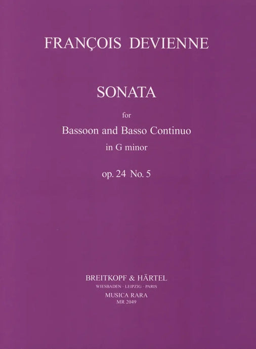 DEVIENNE - Sonata in G minor op 24 Nr 5
