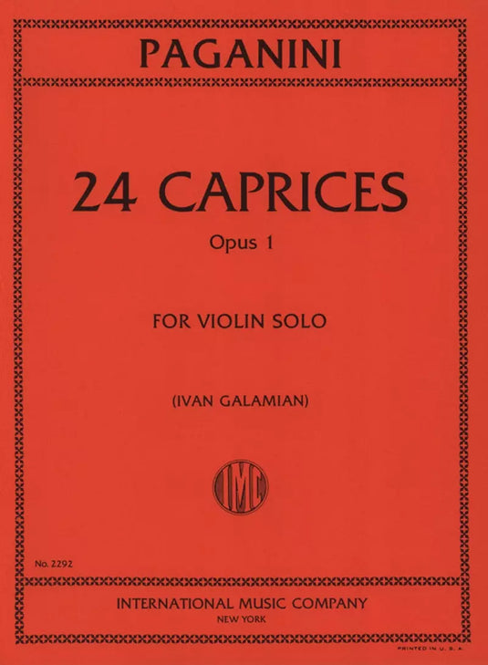 PAGANINI - 24 CAPRICCI Op. 1 (Galamian)
