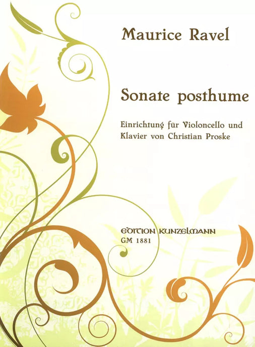RAVEL - Sonate Posthume Violoncello and Piano