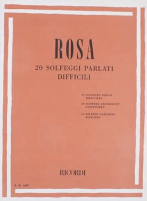 ROSA - 20 SOLFEGGI PARLATI DIFFICILI