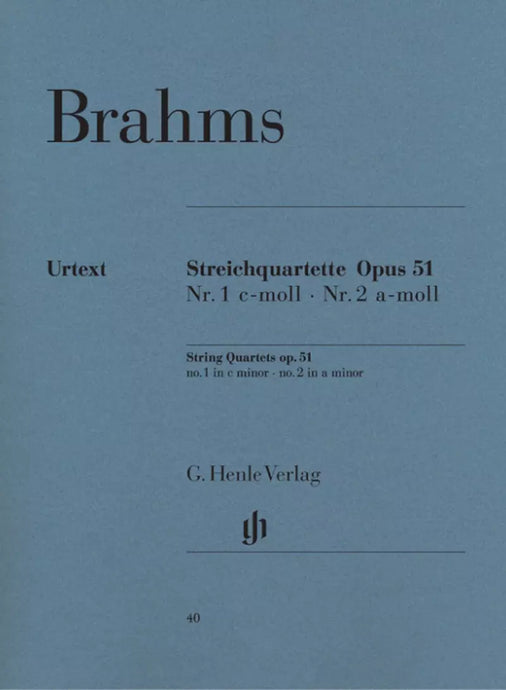 BRAHMS - String Quartets op. 51 no. 1 c minor and no. 2 a minor