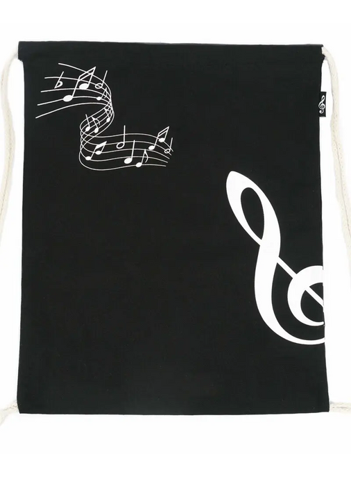 Drawstring bag g-clef black