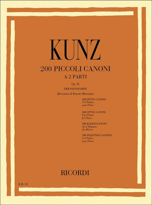 KUNZ - 200 PICCOLI CANONI OP. 14