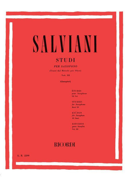 SALVIANI - Studi Per Saxofono Volume 3