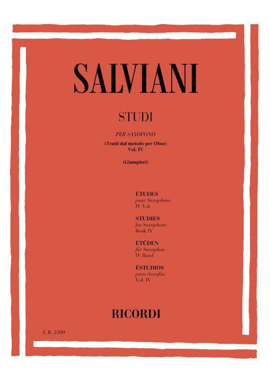 SALVIANI - Studi Per Saxofono Volume 4