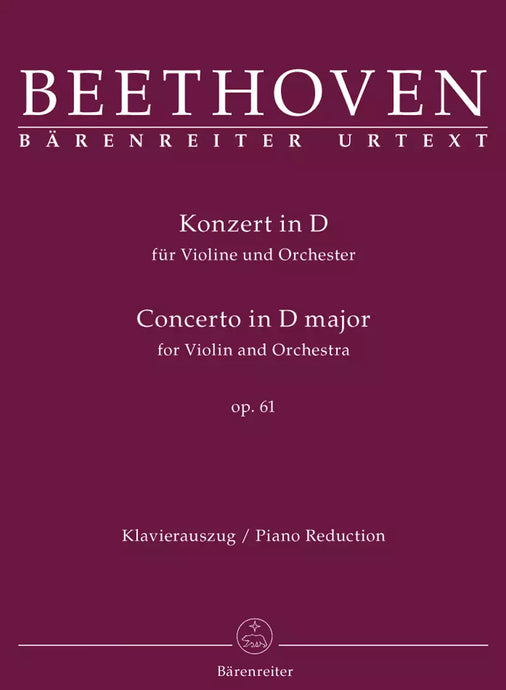 BEETHOVEN - KONZERT FUR VIOLIN OPUS 61 - PIANO REDUCTION