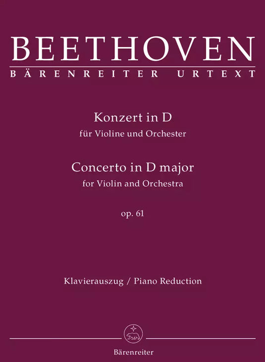 BEETHOVEN - KONZERT FUR VIOLIN OPUS 61 - PIANO REDUCTION