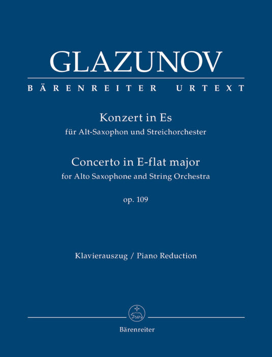 GLAZUNOV - Concerto Op. 109 for Alto Sax (Piano Reduction)