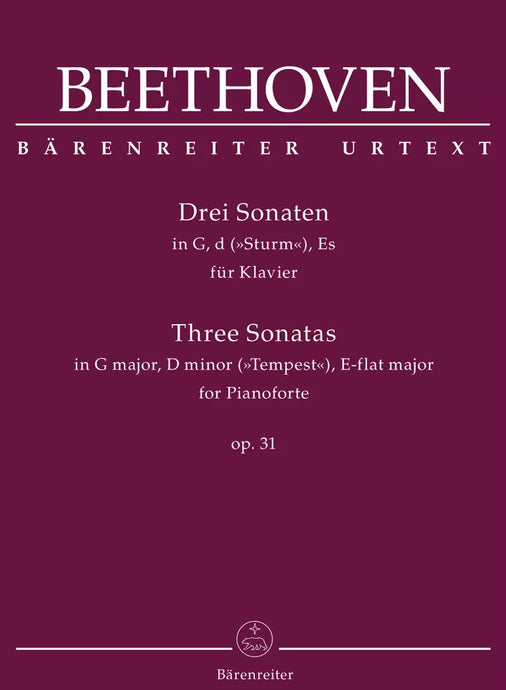 BEETHOVEN - TRE SONATE PER PIANOFORTE OP. 31 - (Tempesta)