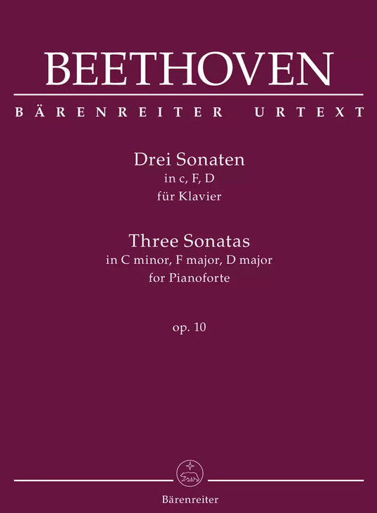 BEETHOVEN - THREE SONATAS FOR PIANO OPUS 10