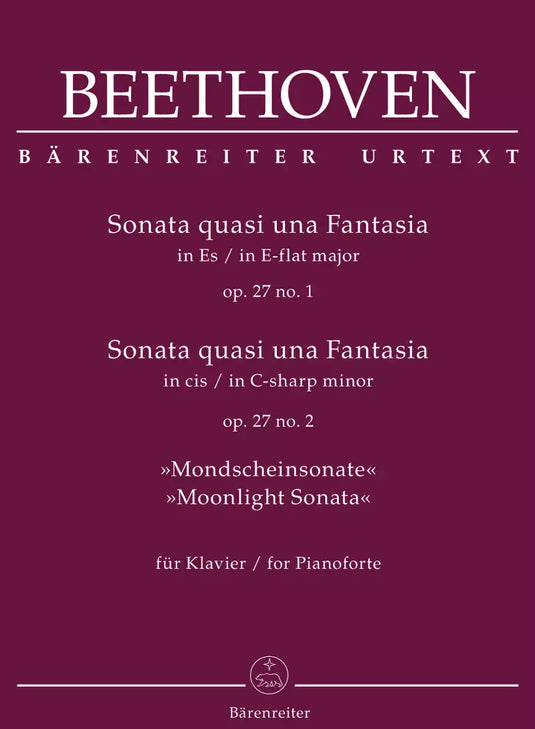 BEETHOVEN - SONATE PER PIANOFORTE OP. 27 n.1 e n.2 (Moonlight sonata)