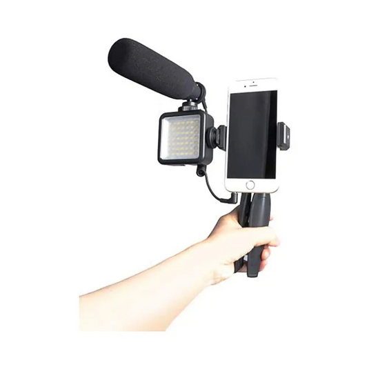 MAONO Microfono professionale Vlog con luce LED e treppiede