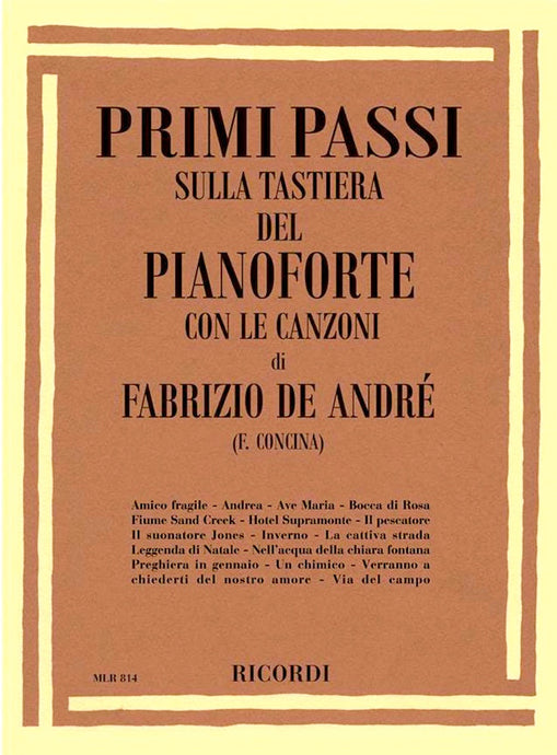 PRIMI PASSI SULLA TASTIERA DEL PIANOFORTE - FABRIZIO DE ANDRE'